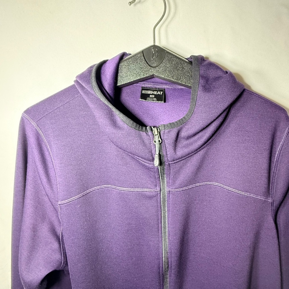 32 Degrees Ladies Fleece Tech Hoody Purple Full Zip Jacket 2X - Picture 3 of 8